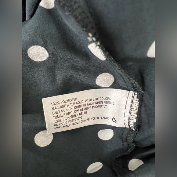 Merona Long Sleeve Black with White Polka Dots Button Down Top - Picture 6 of 6